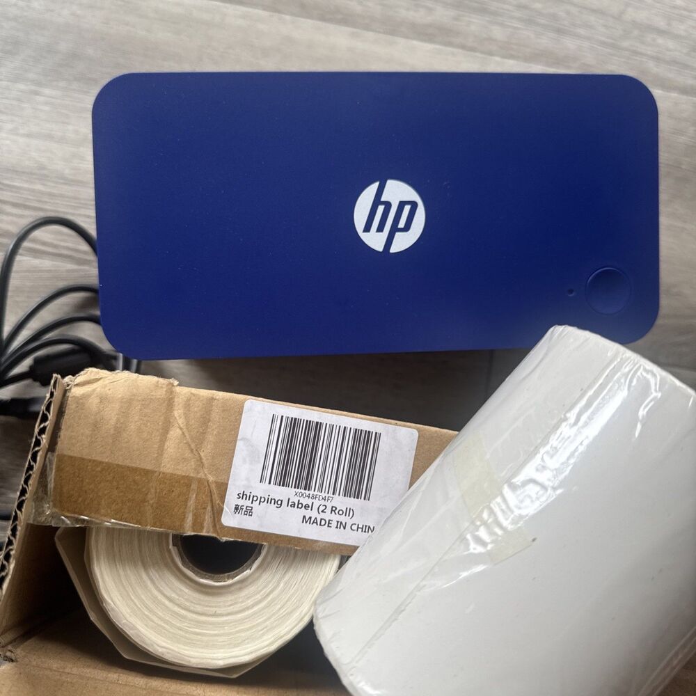 HP Direct Thermal Label Printer KE100 USB + 2 Shipping Rolls Included (one open)
